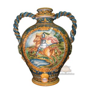 Orcio c/manici treccia c/beccuccio h 45 c/cavaliere ornato calatino