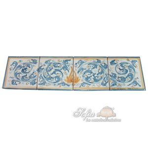 Mattonella rustica 20x20 s. d'arte blu/arancio