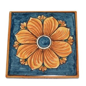 Mattonella liscia 20x20 rosone fondo blu