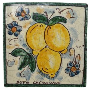 Mattonella artigianale 20x20 c/limoni tricolore