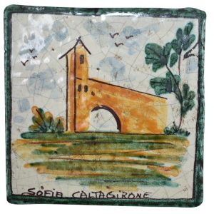 Mattonella liscia 10x10 c/casa tricolore