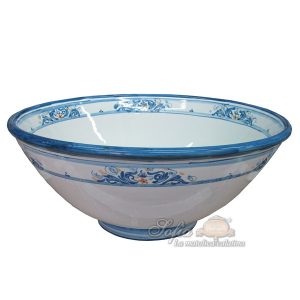 Lavabo da appoggio Ø 40 s. d'arte blu/arancio