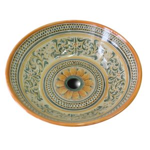 Lavabo da appoggio Ø 40 s. d'arte verde/arancio