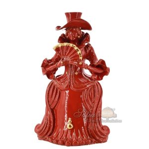 Lumiera grande femmina h 40 rosso fuoco finitura oro