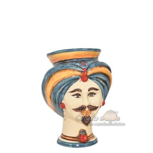 Testa h 16 corona liscia tuareg blu/arancio/rosso maschio bianco - Bomboniera