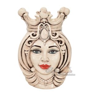 Testa h 38 madreperla antichizzato c/espressione femmina