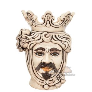 Testa h 40 madreperla antichizzato c/espressione maschio bianco