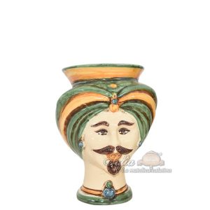 Testa h 16 corona liscia tuareg verde/arancio maschio bianco - Bomboniera