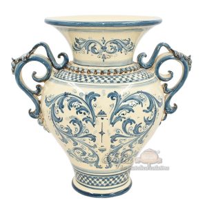 Vaso anfora h 40 s. d'arte mono blu