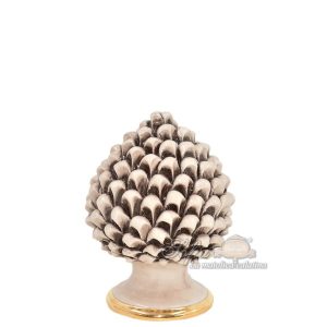 Pigna artigianale h 15 madreperla antichizzato oro