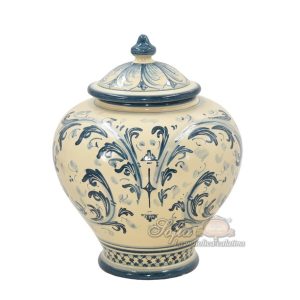 Potiche h 25 serie d'arte mono blu