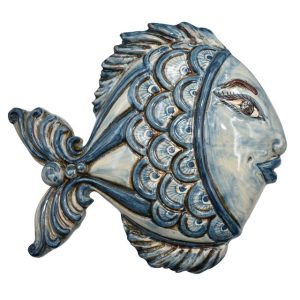 Pesce da appendere grande 23x20 mono blu