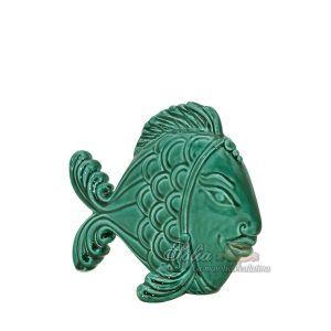 Pesce appoggio grande 23x20 verde smeraldo
