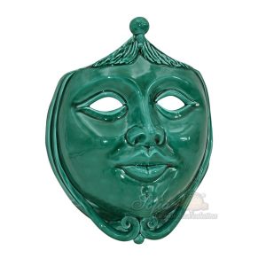 Maschera da appoggio cm 25x30 verde smeraldo femmina