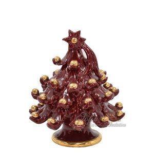 Albero di natale 2°M h 20 bordeaux/oro