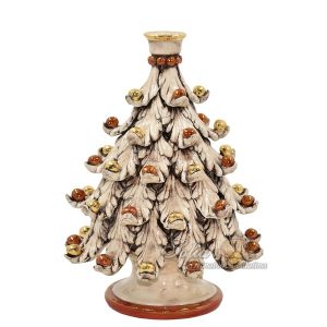 Albero di natale a candeliere 3°M h 25 madreperla antichizzato oro lustri