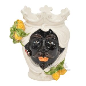 Testa h 25 limoni white & lemon c/espressione labbra arancio maschio moro (CLP500)