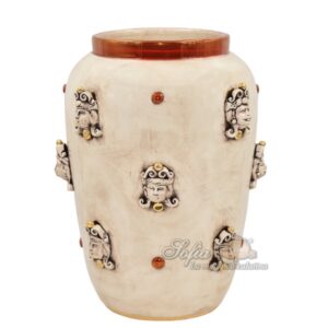 Vaso teste h 37 madreperla antichizzato oro e lustri