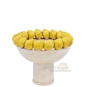 Alzata limoni gialli c/piede retto Ø 23 1°M madreperla colorato