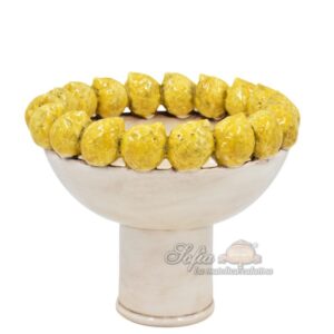 Alzata limoni gialli c/piede retto Ø 45 3°M madreperla colorato
