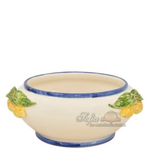 Centrotavola limoni Ø 25 c/bordi blu white & lemon (CLP500)