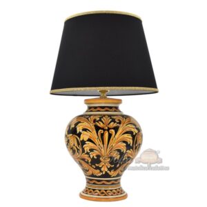 Lume collo rasato 3° M h 30 ornato fondo nero (h57 c/paralume Ø35)