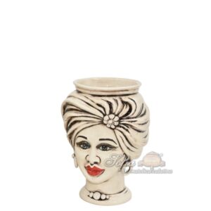 Testa h 20 tuareg corona liscia madreperla antichizzato c/espressione femmina