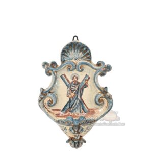 Acquasantiera piccola appl 15x25 sant'andrea apostolo mono blu