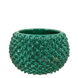Vaso mezza pigna s/piede Ø 35 verde smeraldo