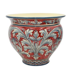 Cachepot Ø 50 ornato blu/bordeaux