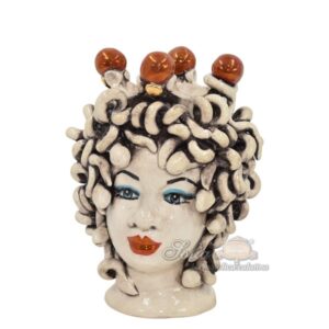 Testa h 20 medusa madreperla antichizzato oro e lustri c/espressione