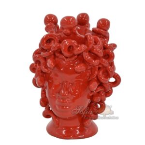 Testa h 20 medusa c/corona rosso fuoco