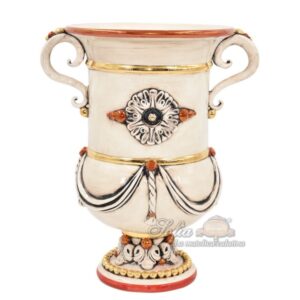 Vaso monumentale h 50 plastico sofia madreperla antichizzato oro e lustri