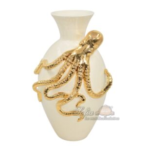 Vaso polpo h 40 madreperla oro
