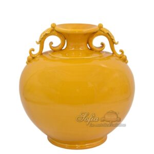 Vaso palla c/manici h 32 senape