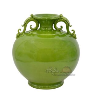 Vaso palla c/manici h 32 verde foglia