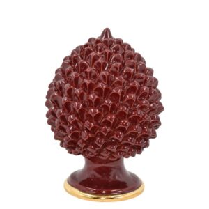 Pigna artigianale h 25 bordeaux/oro