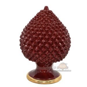 Pigna artigianale h 40 bordeaux/oro