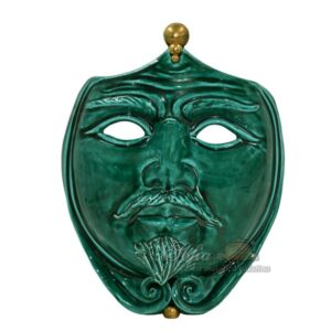 Maschera da appoggio cm 25x30 verde rame maschio