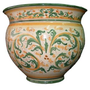 Cachepot Ø 50 s. d'arte verde/arancio
