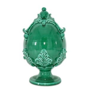 Uovo c/piede h 35 plastico sofia verde smeraldo