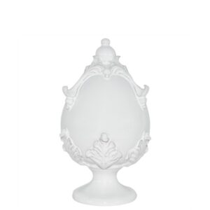 Uovo c/piede h 35 plastico sofia white line