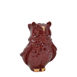 Gufo h 15 bordeaux/oro - Bomboniera