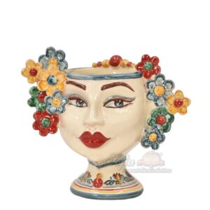 Testa h 20 c/fiori c/espressione labbra rosse decoro sicily femmina