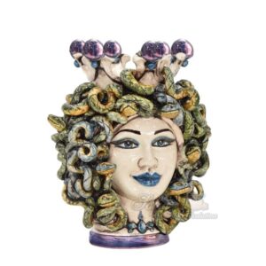 Testa h 25 turbante medusa madreperla colorato di lustro glicine