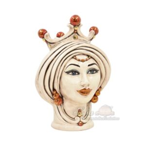 Testa h 30 madreperla antichizzato c/espressione oro e lustri femmina