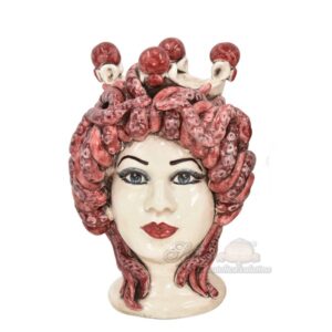 Testa h 22 tritone c/corona rossa mono bordeaux c/espressione labbra arancio femmina