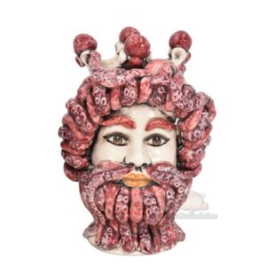 Testa h 22 tritone c/corona rossa mono bordeaux c/espressione labbra arancio maschio