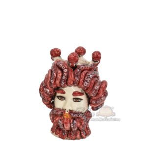 Testa h 15 tritone c/corona madreperla colorato mono bordeaux c/espressione labbra arancio maschio