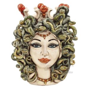 Testa h 38 medusa madreperla antichizzato oro lustri c/espressione